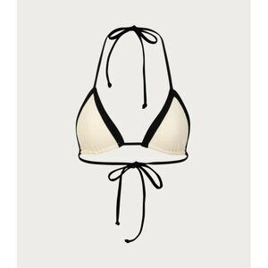 SAME LOS ANGELES BIKINY WOMENS Triangle Top Faux Suede Size XL Beige